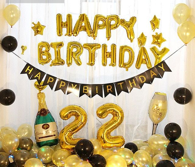 Decoración Fiesta 22  Cheap birthday decorations, Simple birthday  decorations, Birthday decorations at home